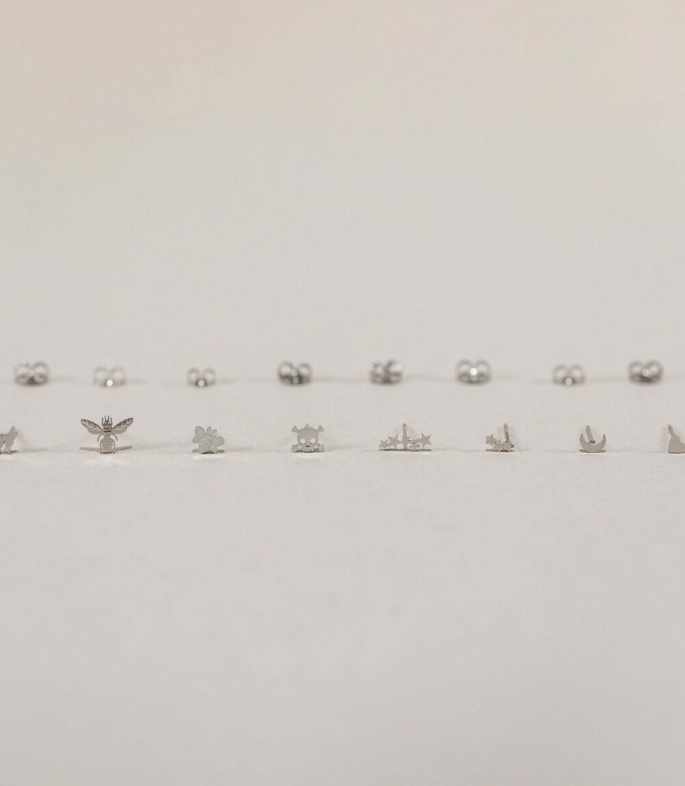 Mini Pendientes Formas Plateado