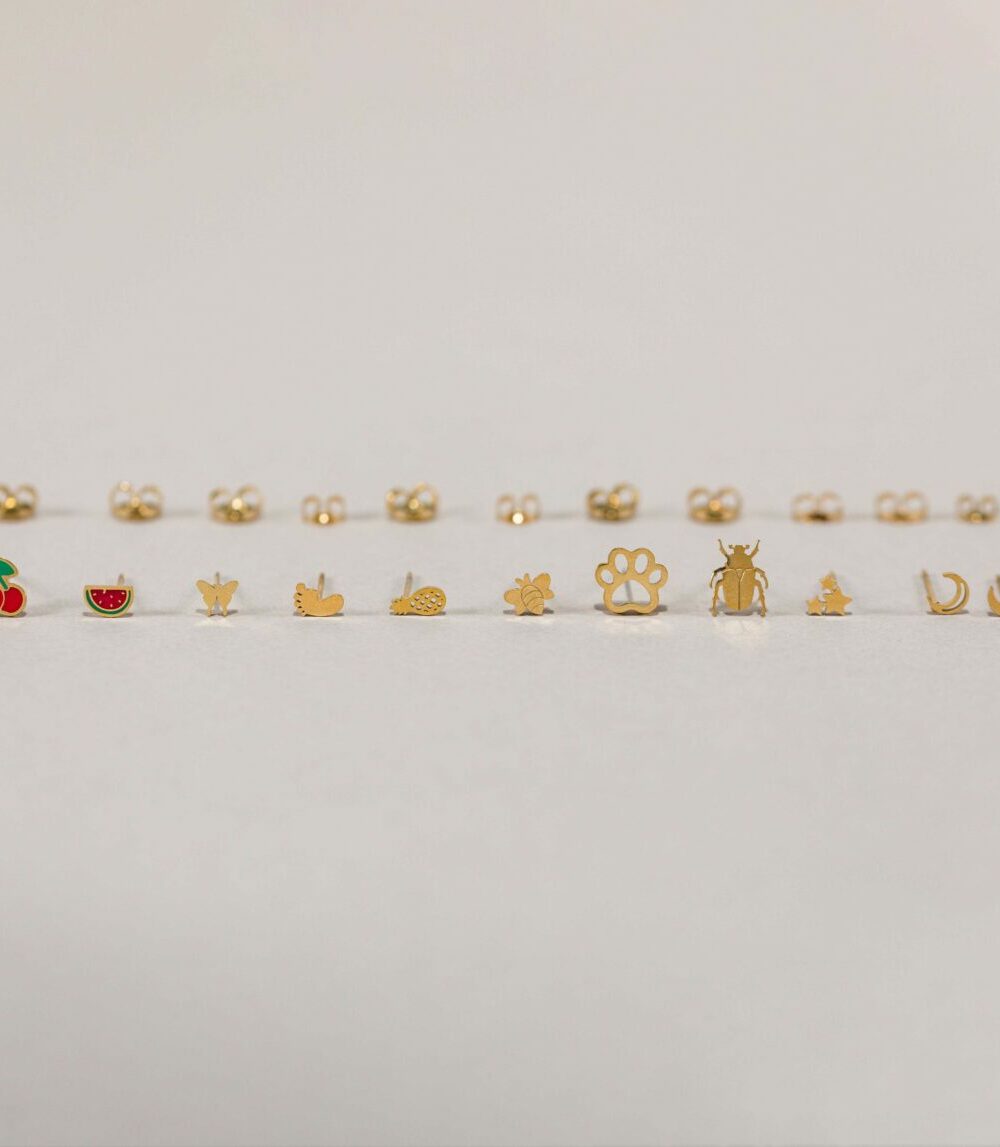 Mini Pendientes Formas Dorados