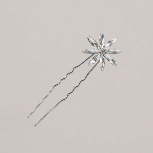 Peinecillo Horquilla Plateado FLor