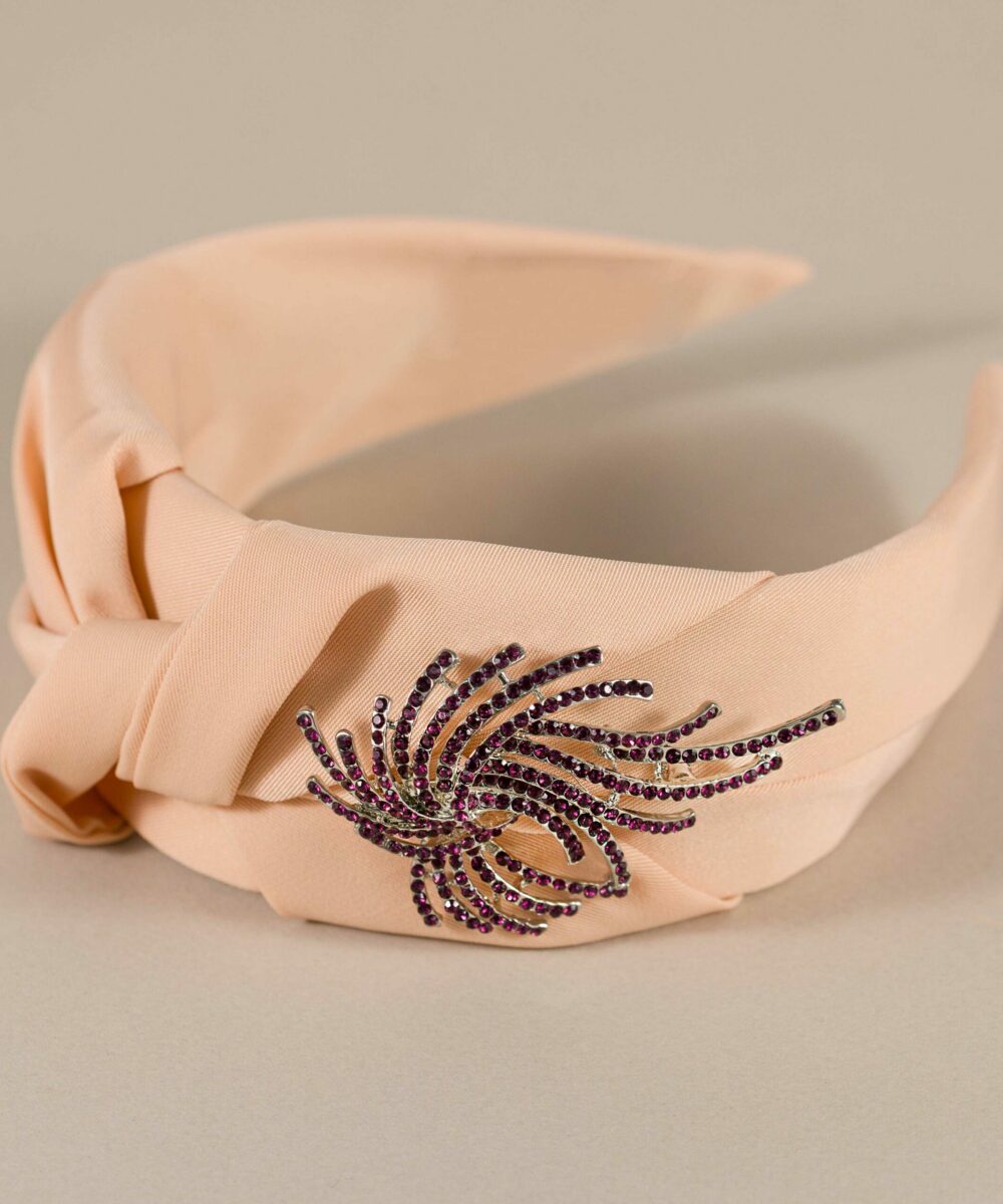 Diadema para invitada  Ribbon salmón