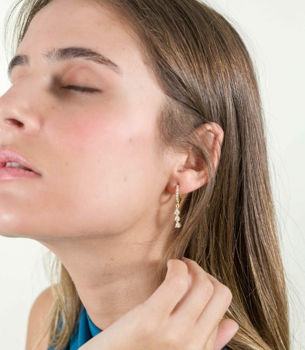 Alternative view of Pendientes circonitas blancas Cosette