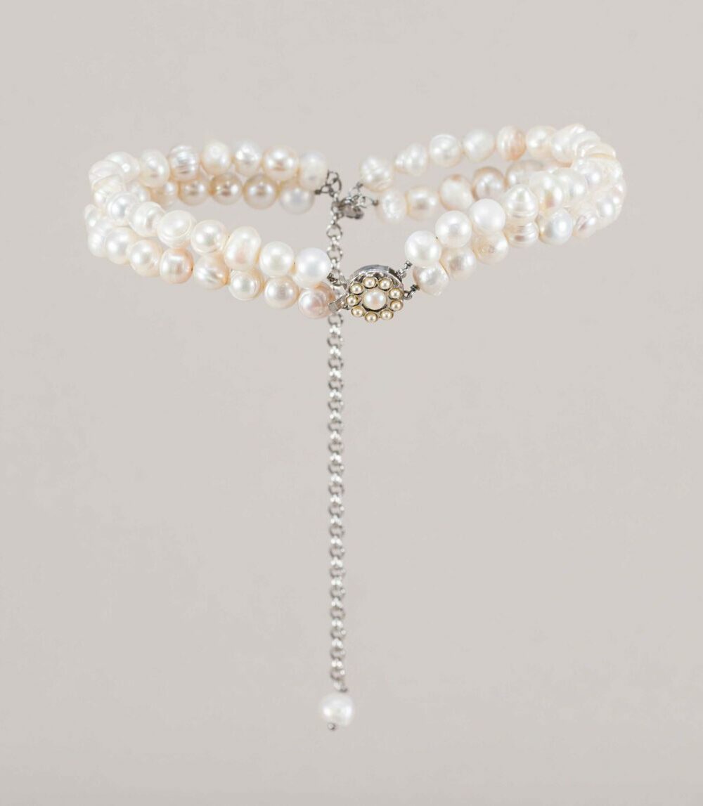 Choker lady Di plateado