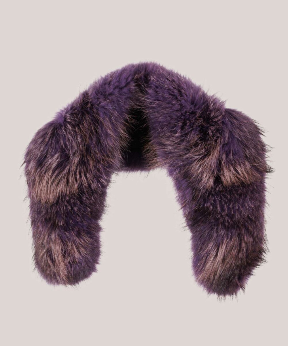 Cuello de pelo natural morado