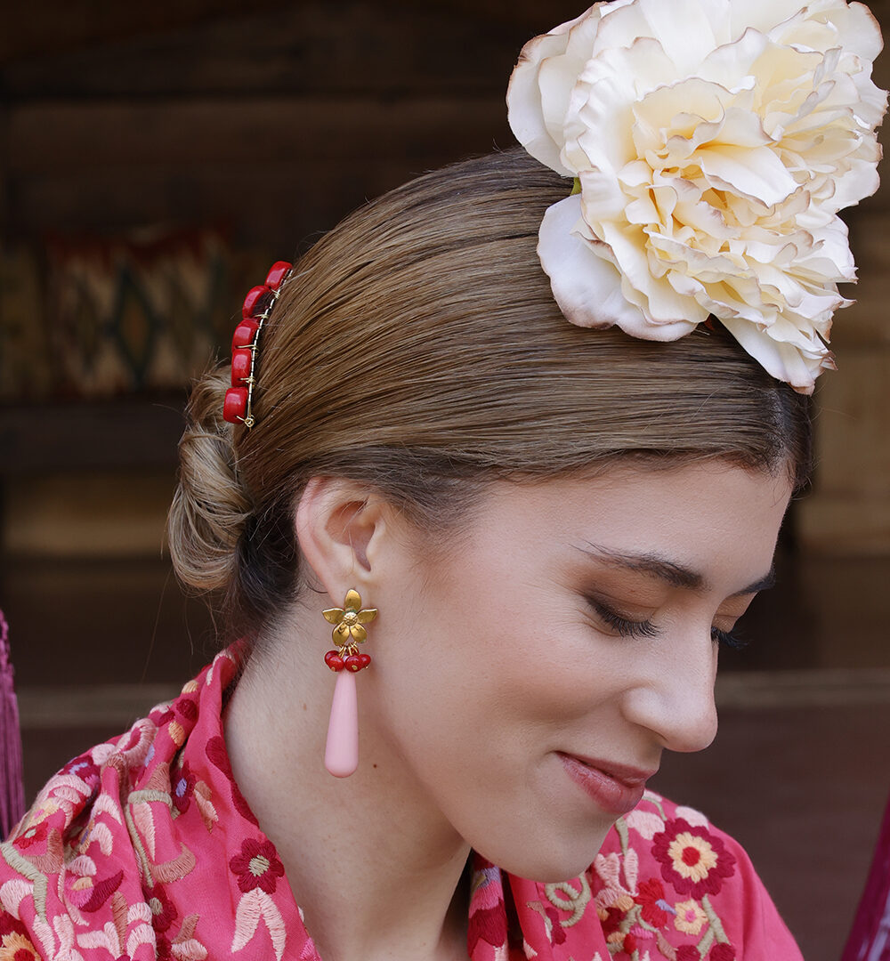 Flor Flamenca Peonía Beige