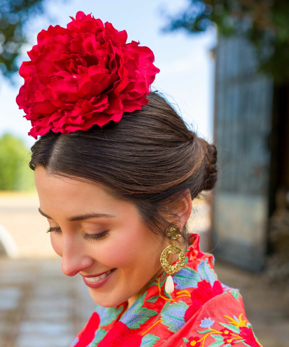 Flor Flamenca Peonia Roja