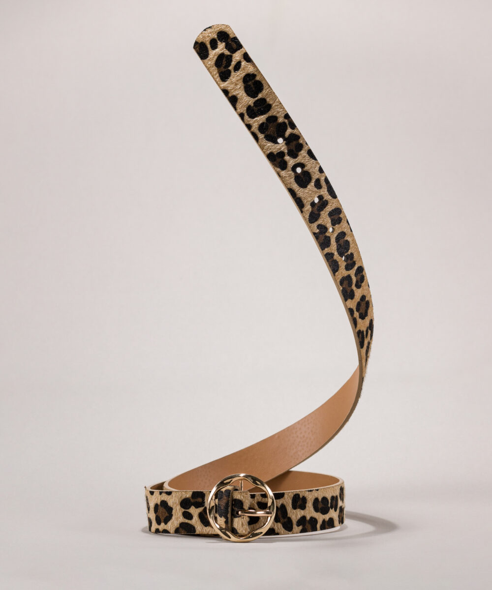 Cinturón Piel Animal Print Claro