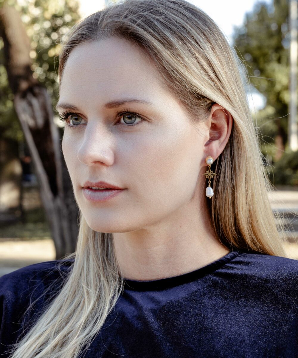 Alternative view of Pendientes perlas Omega