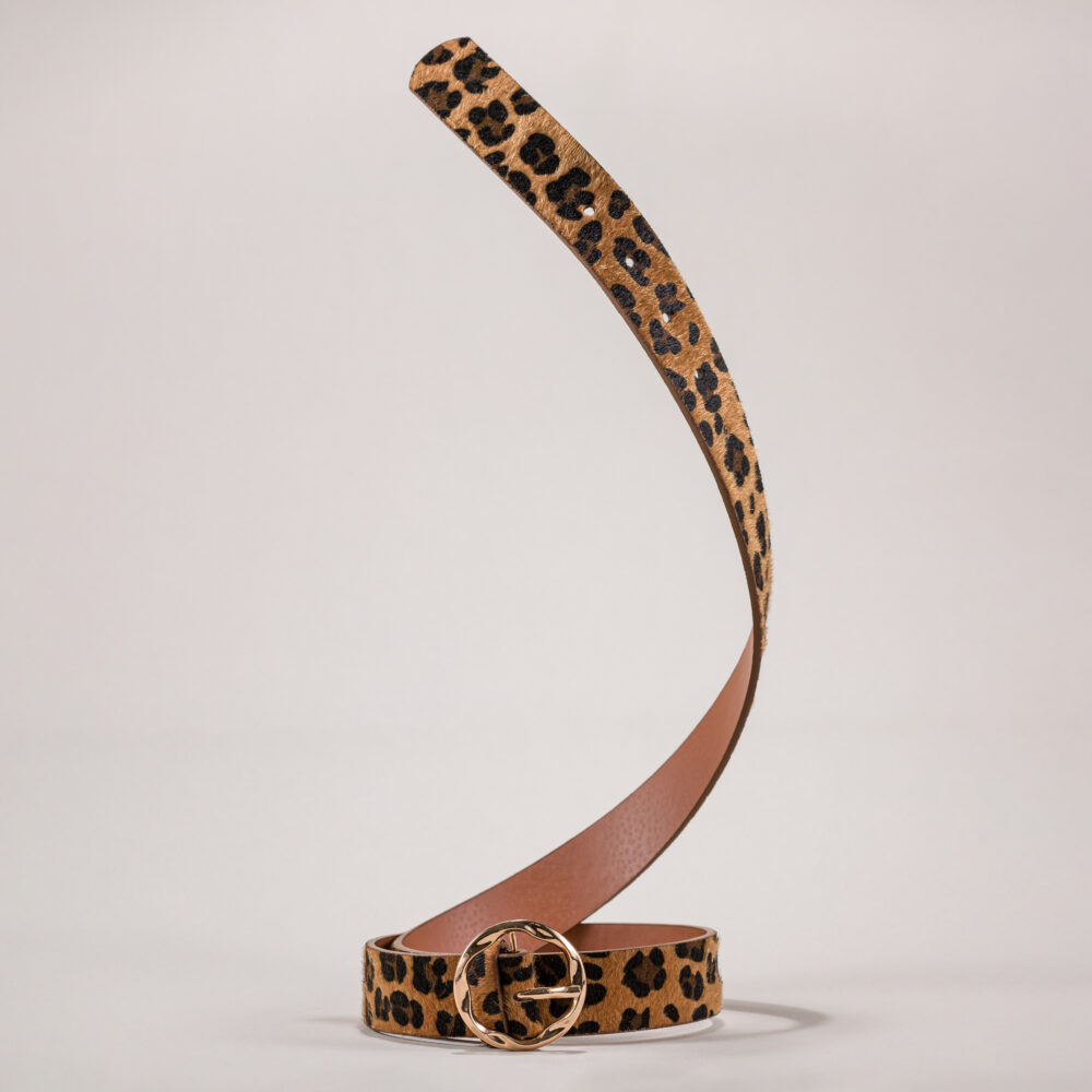 Cinturón piel animal print oscuro