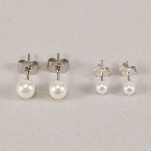 Pendientes Perlas Plateadas