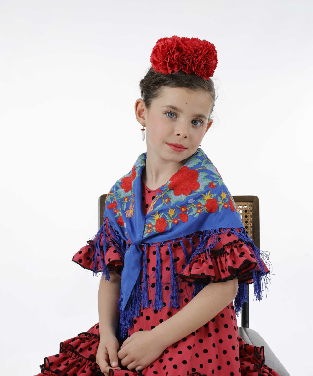 Mantoncillo niña Rosario azul