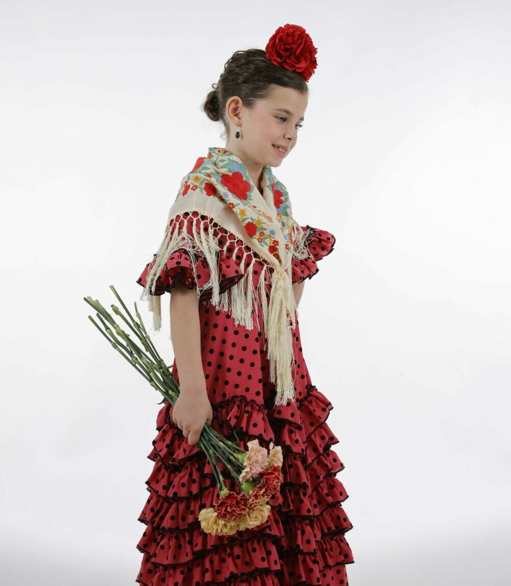 Mantoncillo niña Rosario beige