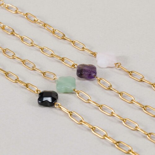 Pulsera Cruz de piedra natural