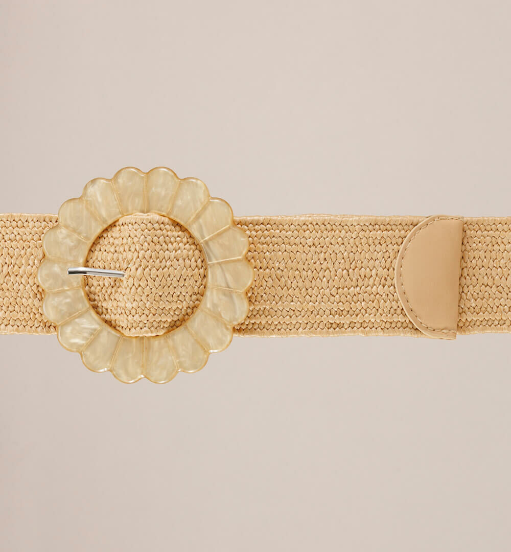 Cinturón rafia Flor