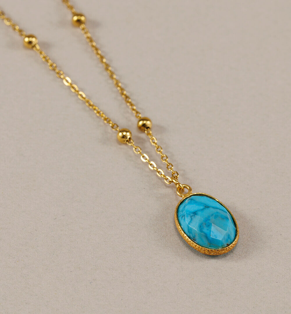 Alternative view of Cadena dorada y turquesa