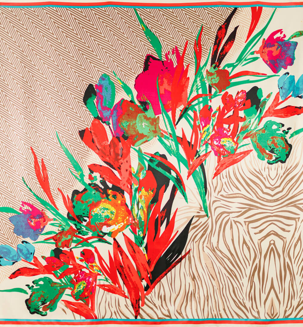 Pañuelo zigzag rosa